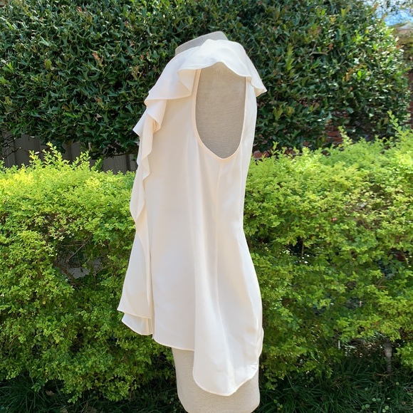 BCBG White Ruffle Blouse - Picture 2 of 3